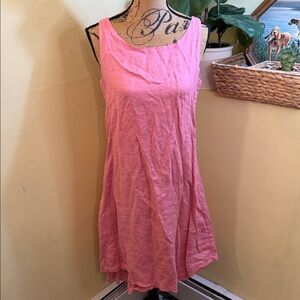 Eileen Fisher Irish Linen Pink Tank Dress Medium